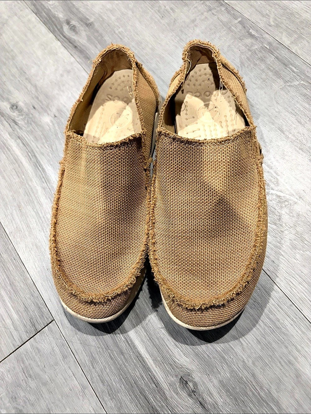 Crocs Santa Cruz Slip-On Loafer Woven Slip-On Shoes in Brown